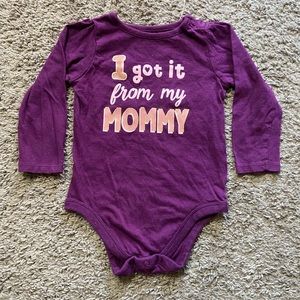Purple I Got it From My Mommy Long Sleeve Onesie
